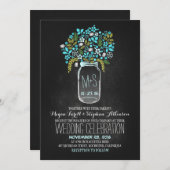 Bloemmetselaar Jar krijtbord bruiloft uitnodiginge Kaart (Voorkant / Achterkant)