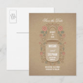Bloemmetselaar Jar Rustic Save the Date Aankondigingskaart (Voorkant / Achterkant)