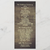 Bloemmetselaar Jar rustieke bruiloft programma's (Achterkant)