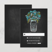 Bloemmetselaar pot krijtbord bruiloft RSVP Kaartje (Voorkant / Achterkant)