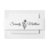 Bloemminimalistische zwart witte zonnebloem bruilo uitnodigingen wikkel (Voorkant Voorbeeld)