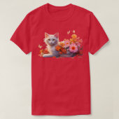 Bloemminnend kat t-shirt (Design voorkant)