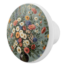 Bloemmix in een vaas keramische knop