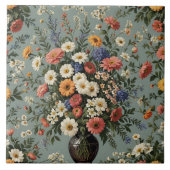 Bloemmix in een vaas tegeltje (Voorkant)