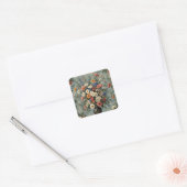 Bloemmix in een vaas vierkante sticker (Envelop)