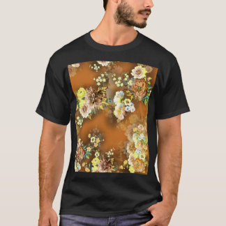Bloemmix: Oranje achtergrond T-shirt