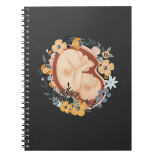 Bloemmoeder Zwangere Baby, verloskundige Notitieboek