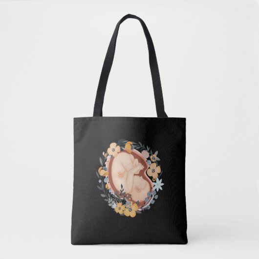 Bloemmoeder Zwangere Baby, verloskundige Tote Bag (Voorkant)