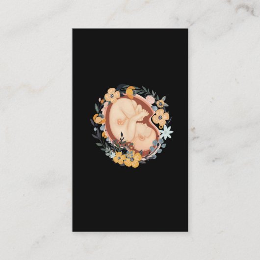 Bloemmoeder Zwangere Baby, verloskundige Visitekaartje (Voorkant)