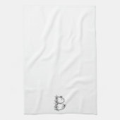 Bloemmonogram B | Hand getrokken schets ontwerp Theedoek (Verticaal)