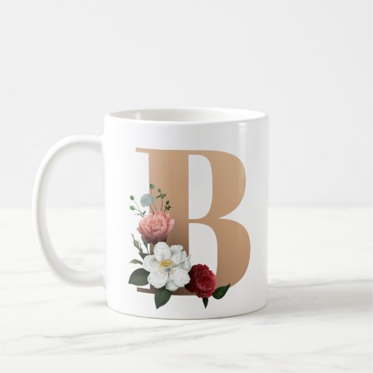 bloemmonogram B, Koffiemok (Links)