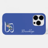 Bloemmonogram B Pensionering Case-Mate iPhone Case (Achterkant (horizontaal))