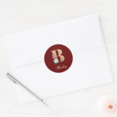 bloemmonogram B SJABLOON Ronde Sticker (Envelop)