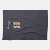 bloemmonogram B SJABLOON Theedoek (Horizontaal)