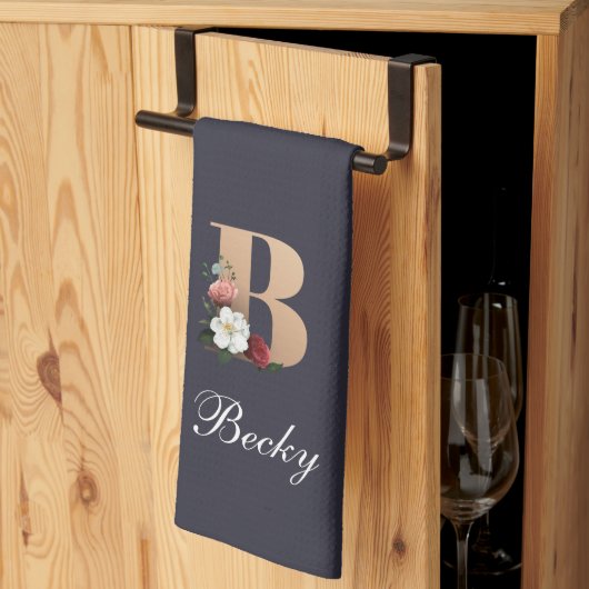 bloemmonogram B SJABLOON Theedoek (Derde Gevouwen)