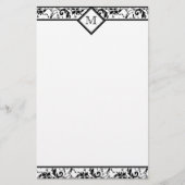 Bloemmonogram Damaskousen Briefpapier (Voorkant)