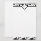 Bloemmonogram Damaskousen Briefpapier (Voorkant / Achterkant)