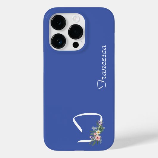 Bloemmonogram F Pensionering Case-Mate iPhone Case (Achterkant)