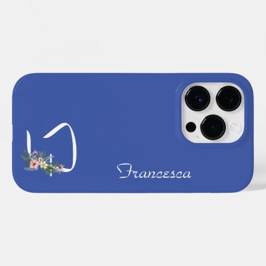 Bloemmonogram F Pensionering Case-Mate iPhone Case (Achterkant (horizontaal))
