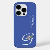 Bloemmonogram G Pensionering Case-Mate iPhone Case (Achterkant)