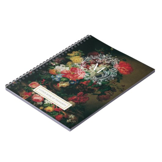  bloemmonogram gepersonaliseerd Notitieboek (Linkerzijde)