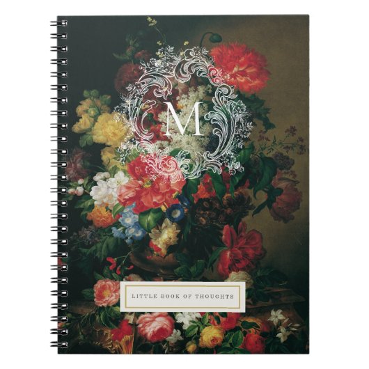 bloemmonogram gepersonaliseerd Notitieboek (Voorkant)
