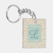   bloemmonogram in lichte lente sleutelhanger (Voorkant Links)