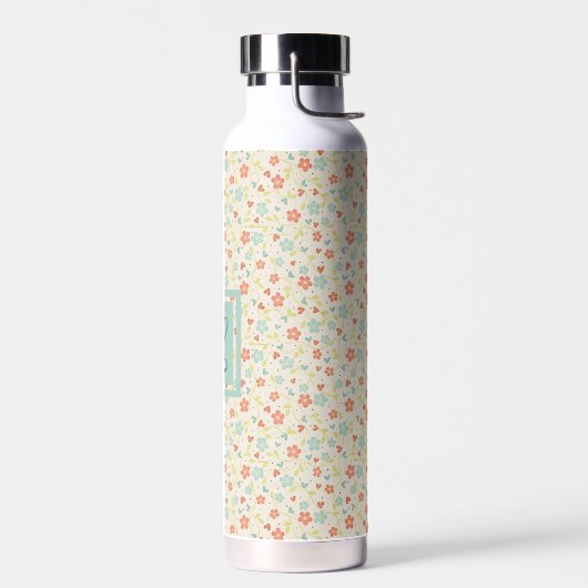   bloemmonogram in lichte lente waterfles (Links)