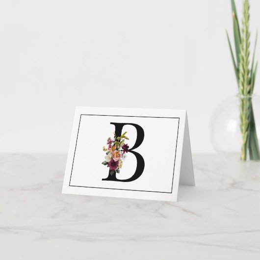 BLOEMMONOGRAM INITIAAL B NOTITIEKAARTJE (Voorkant)
