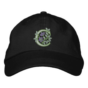 Bloemmonogram Initiaal C Geborduurde Pet
