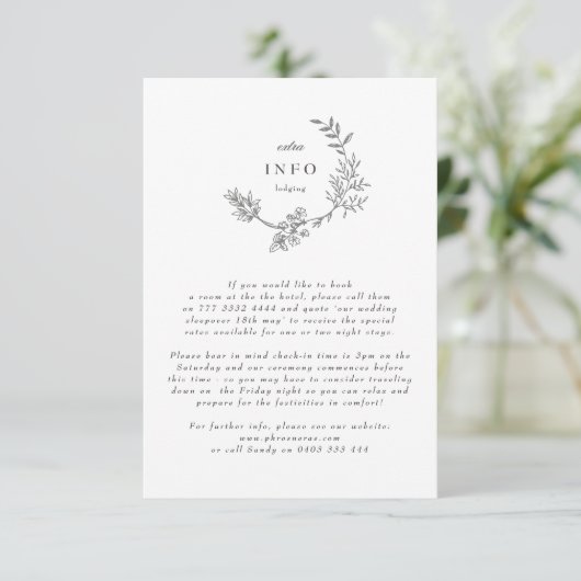 Bloemmonogram krans bruiloft digitale behuizing kaart (Staand voorkant)