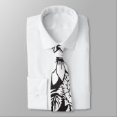 Bloemmonogram "L" Zwart-wit Tattoo Bloemen Stropdas (Gebonden)