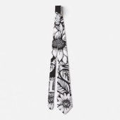 Bloemmonogram "L" Zwart-wit Tattoo Bloemen Stropdas (Achterkant)