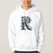 Bloemmonogram Letter K Hoodie (Voorkant)