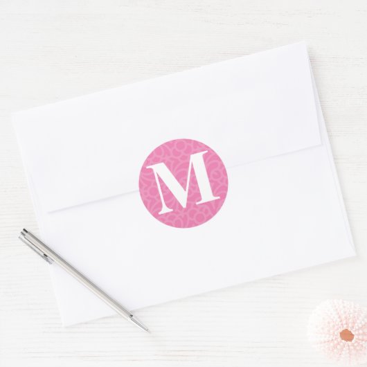  bloemmonogram - letter M Ronde Sticker (Envelop)