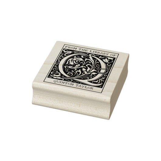  bloemmonogram letter Q uit de bibliotheek Rubberstempel (Stempel)