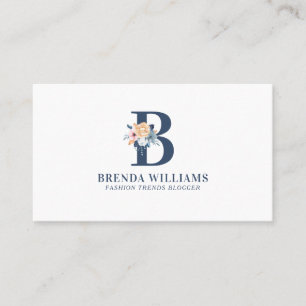 bloemmonogram letters visitekaartje