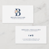  bloemmonogram letters visitekaartje (Voorkant / Achterkant)