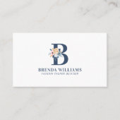  bloemmonogram letters visitekaartje (Voorkant)