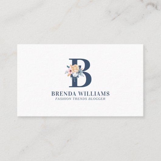 bloemmonogram letters visitekaartje (Voorkant)