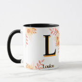 Bloemmonogram Mok – Elegante letter L koffiebeker (Links)