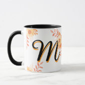Bloemmonogram Mok – Elegante letter M-writ u naam (Links)