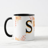 Bloemmonogram Mok – Elegante letter S koffiebeker (Links)