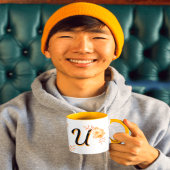 Bloemmonogram Mok – Elegante letter U-writ u naam