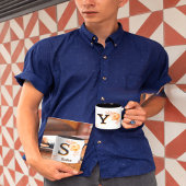 Bloemmonogram Mok – Elegante letter Y-writ u naam