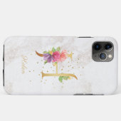 Bloemmonogram Naam Initiaal H Letter Personalisere Case-Mate iPhone Case (Achterkant (horizontaal))