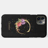 Bloemmonogram Personaliseer Naam Initiaal C Letter Case-Mate iPhone Case (Achterkant (horizontaal))