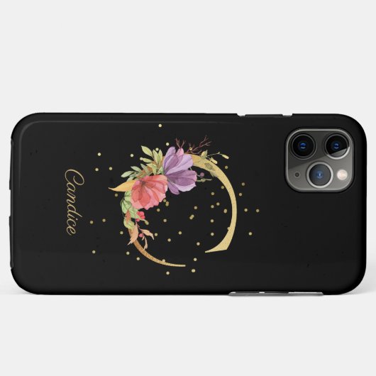 Bloemmonogram Personaliseer Naam Initiaal C Letter Case-Mate iPhone Case (Achterkant (horizontaal))