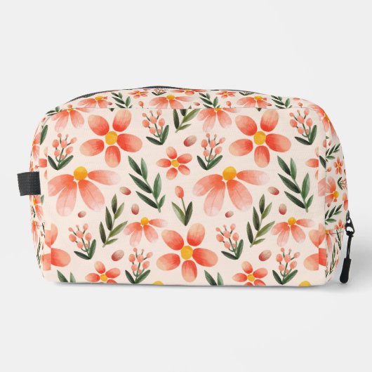  bloemmonogram | Roze & perzik Toilettasje (Voorkant)