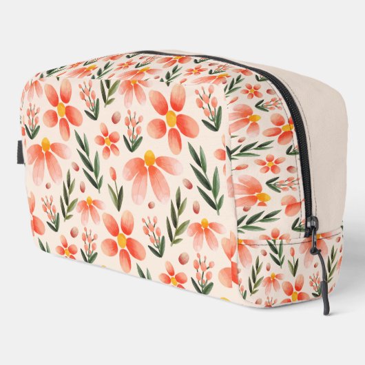 bloemmonogram | Roze & perzik Toilettasje (Rechterhoek)